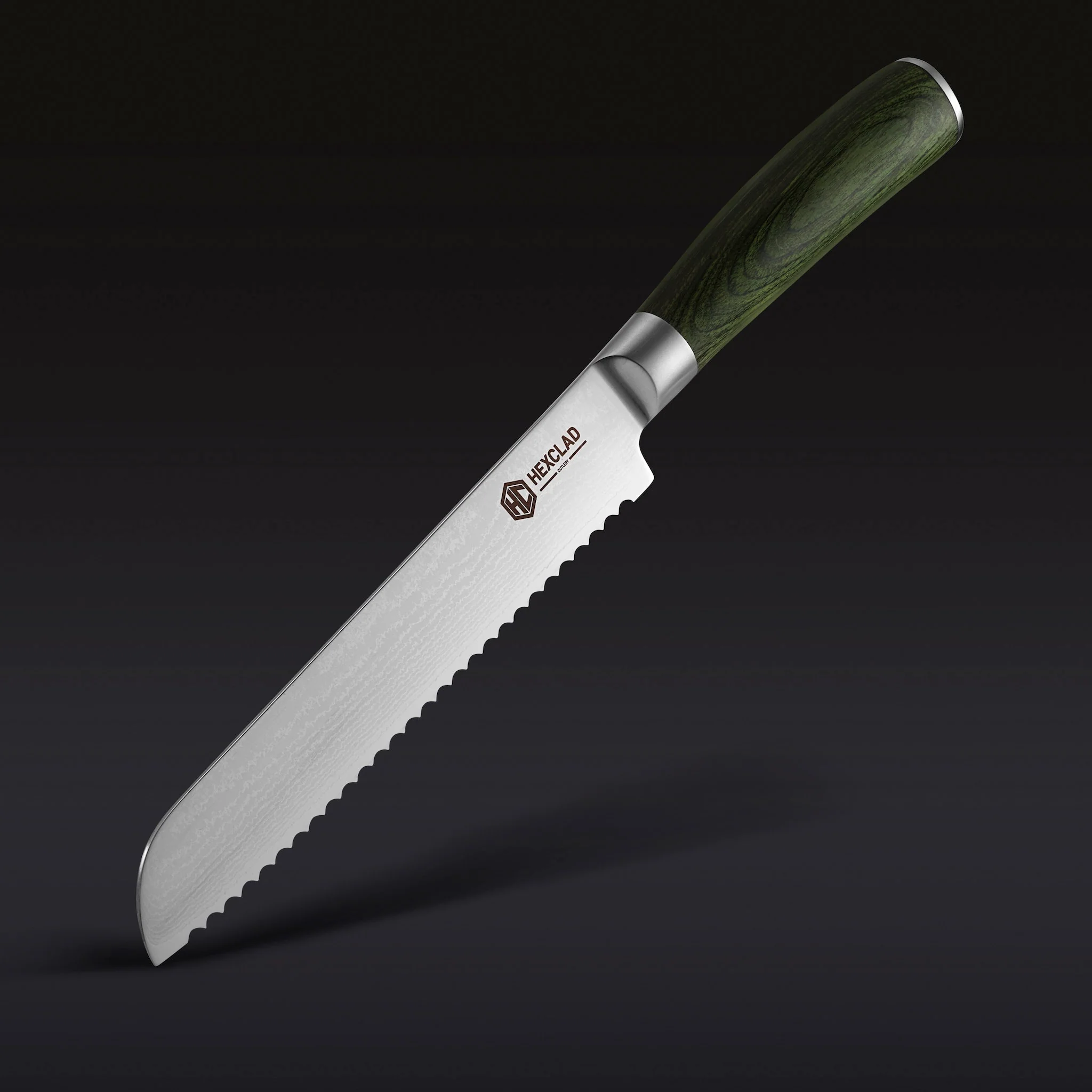 Damascus Steel Serrated Bread Knife, 8" 1 Damascus Steel Serrated Bread Knife, 8"