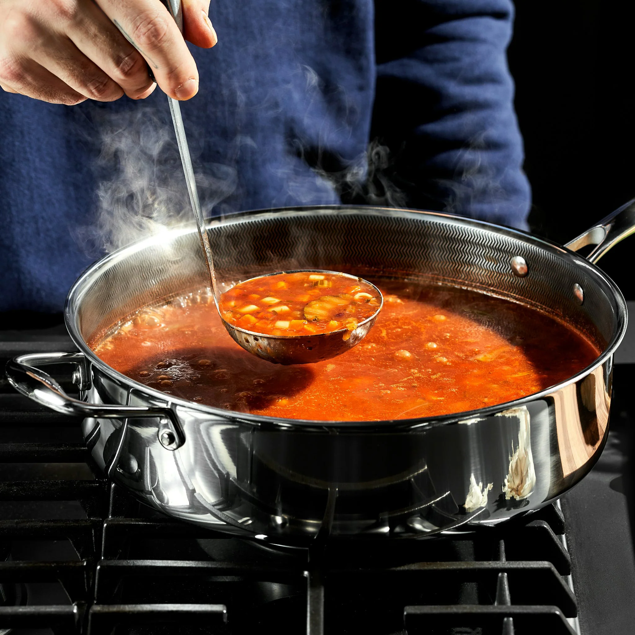 Hybrid Deep Sauté Pan with Lid, 5.5-Qt